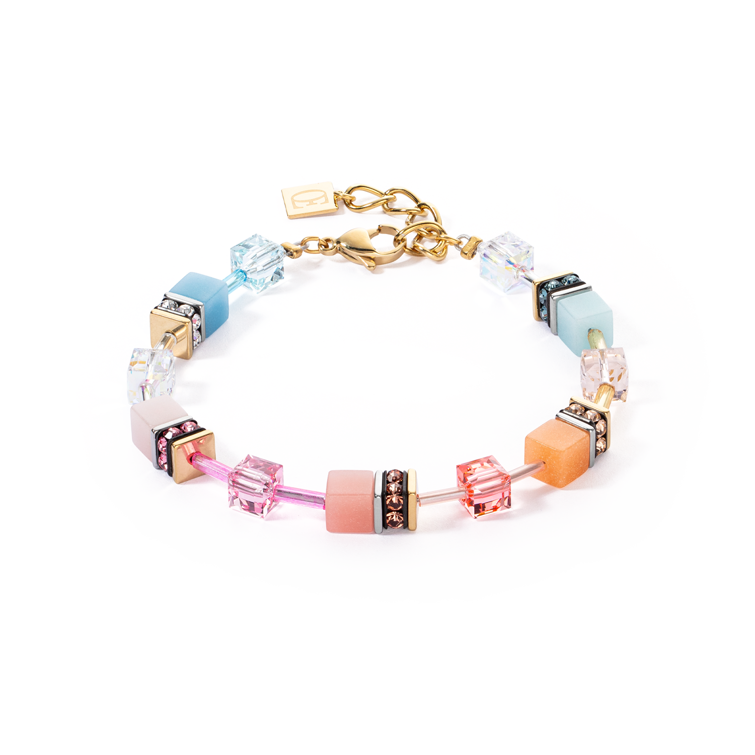 GeoCUBE® Iconic bracelet aqua-apricot