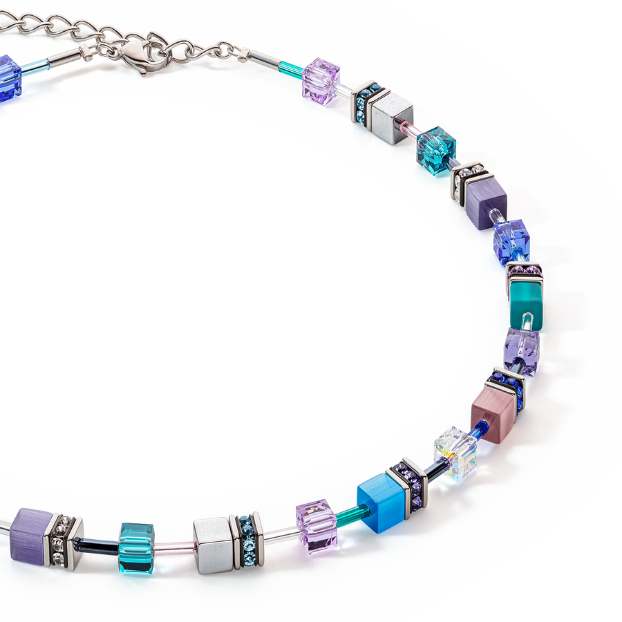GeoCUBE® Iconic necklace turquoise-purple