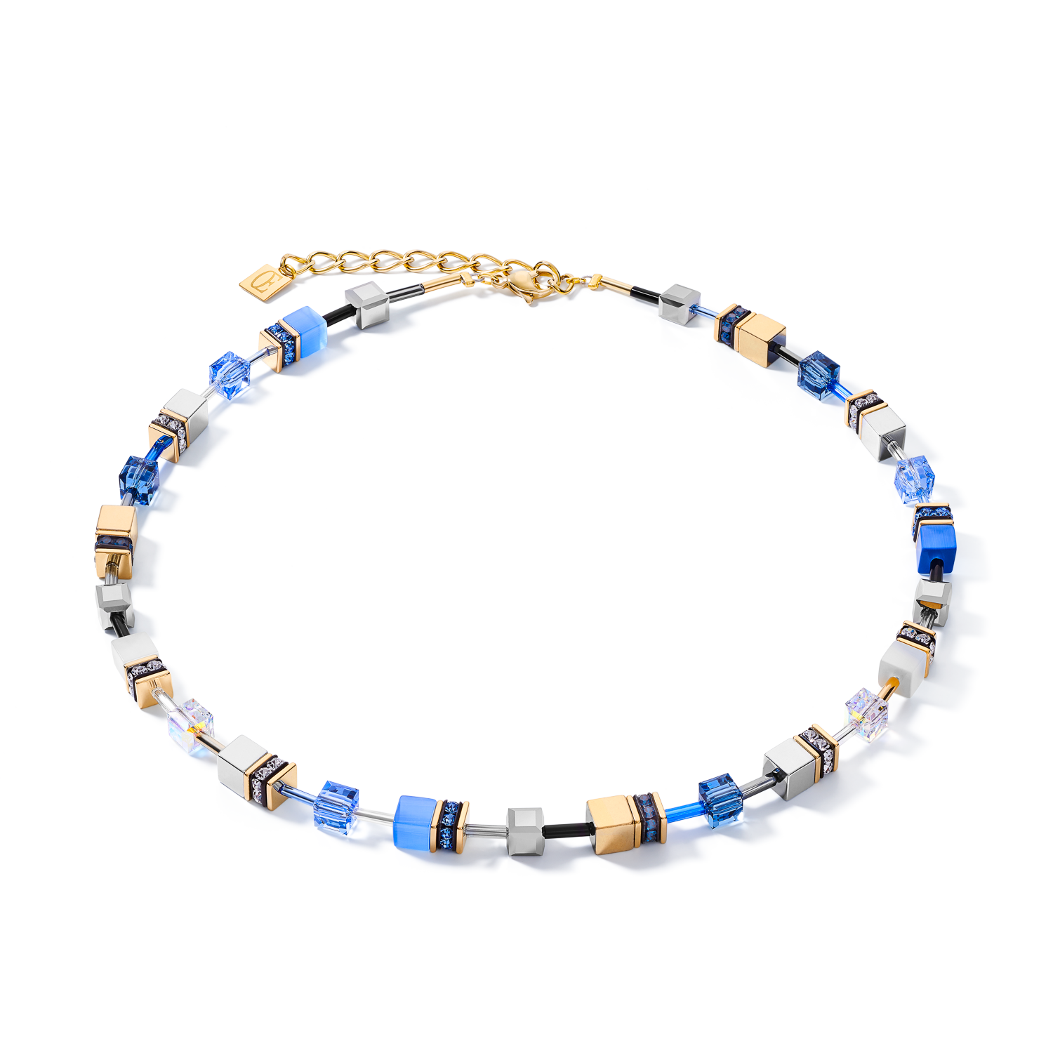 GeoCUBE® Necklace blue-gold