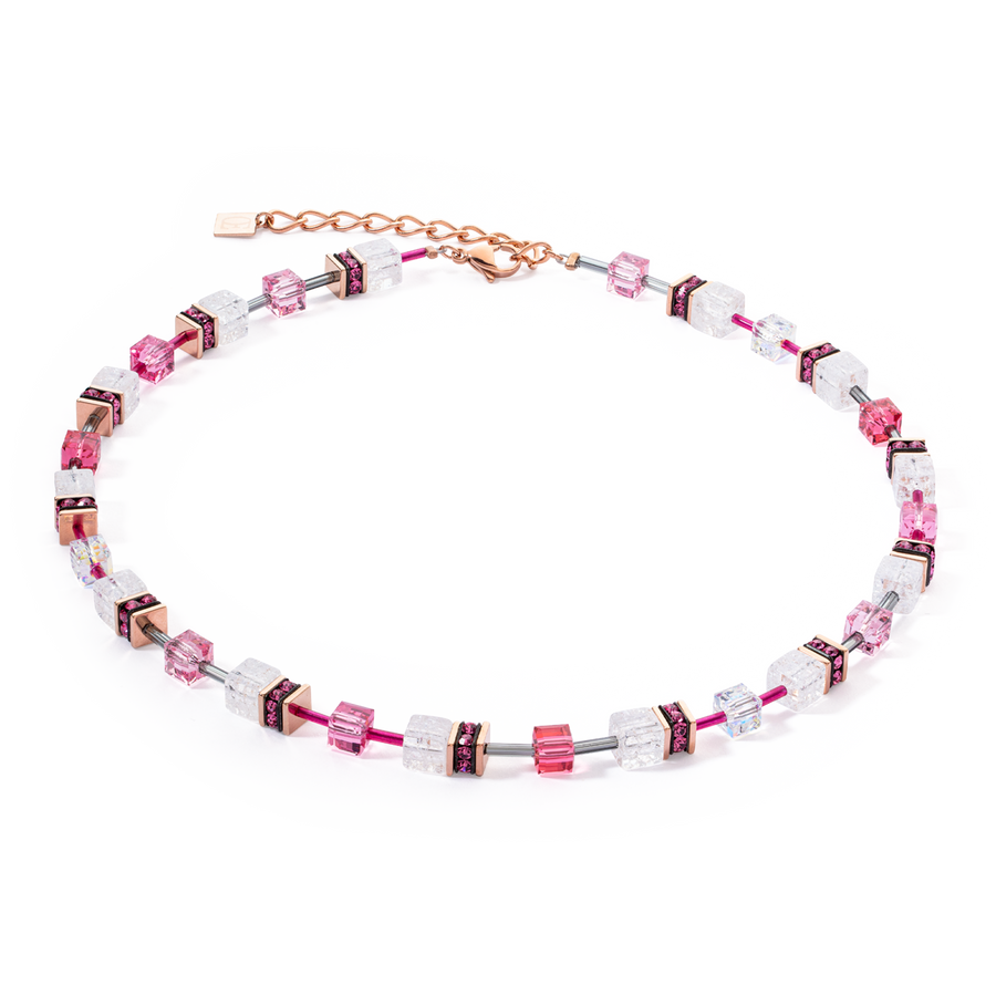 GeoCUBE® Iconic Nature necklace pink white