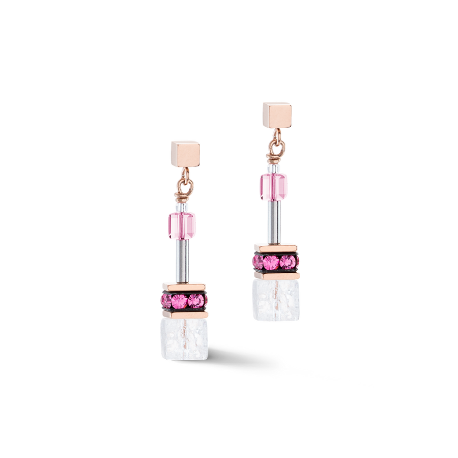 GeoCUBE® Iconic Nature earrings pink white