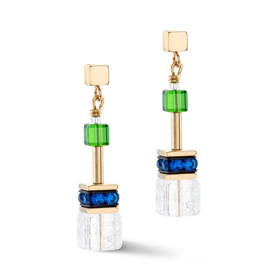 GeoCUBE® Iconic Nature earrings multicolour gold