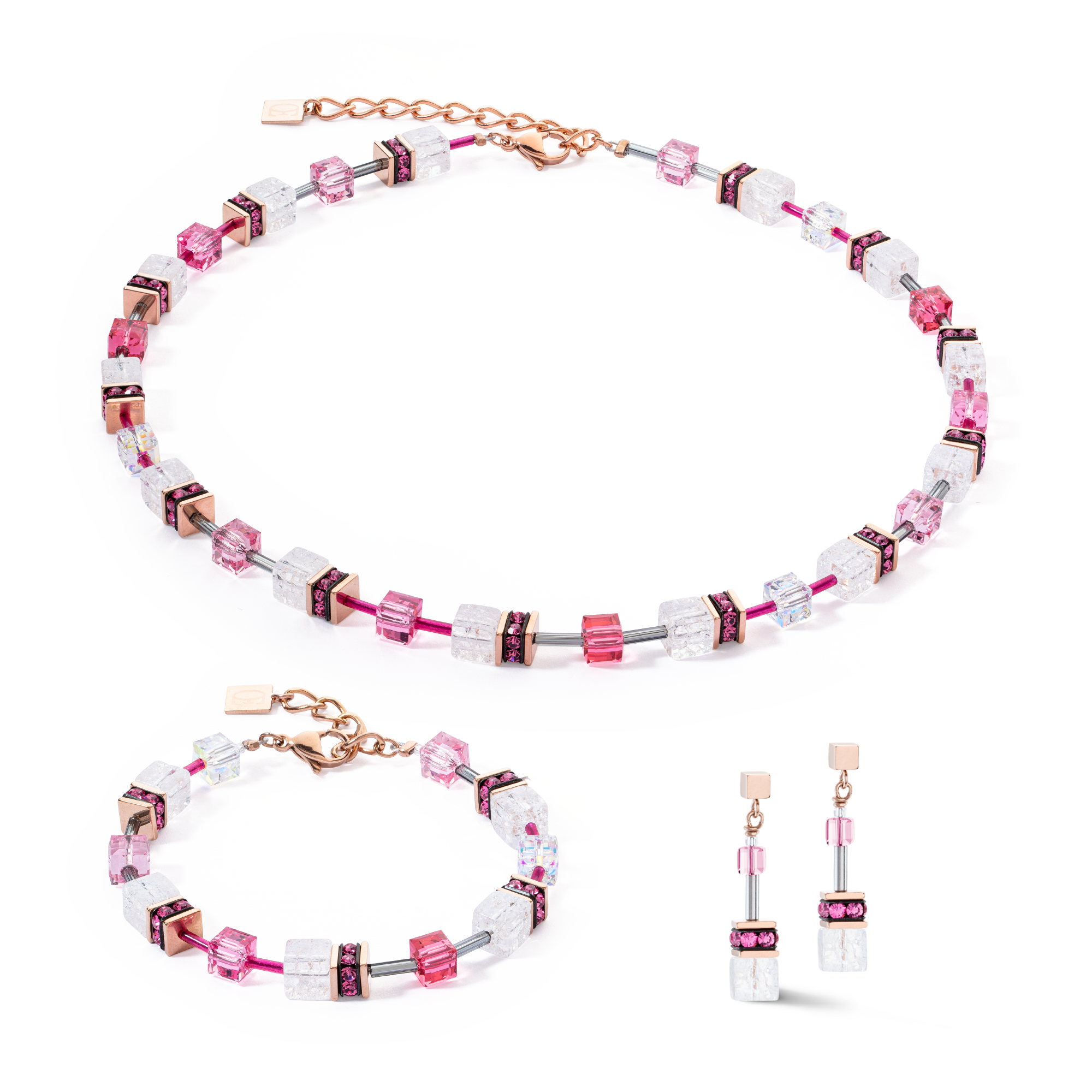 GeoCUBE® Iconic Nature bracelet pink white