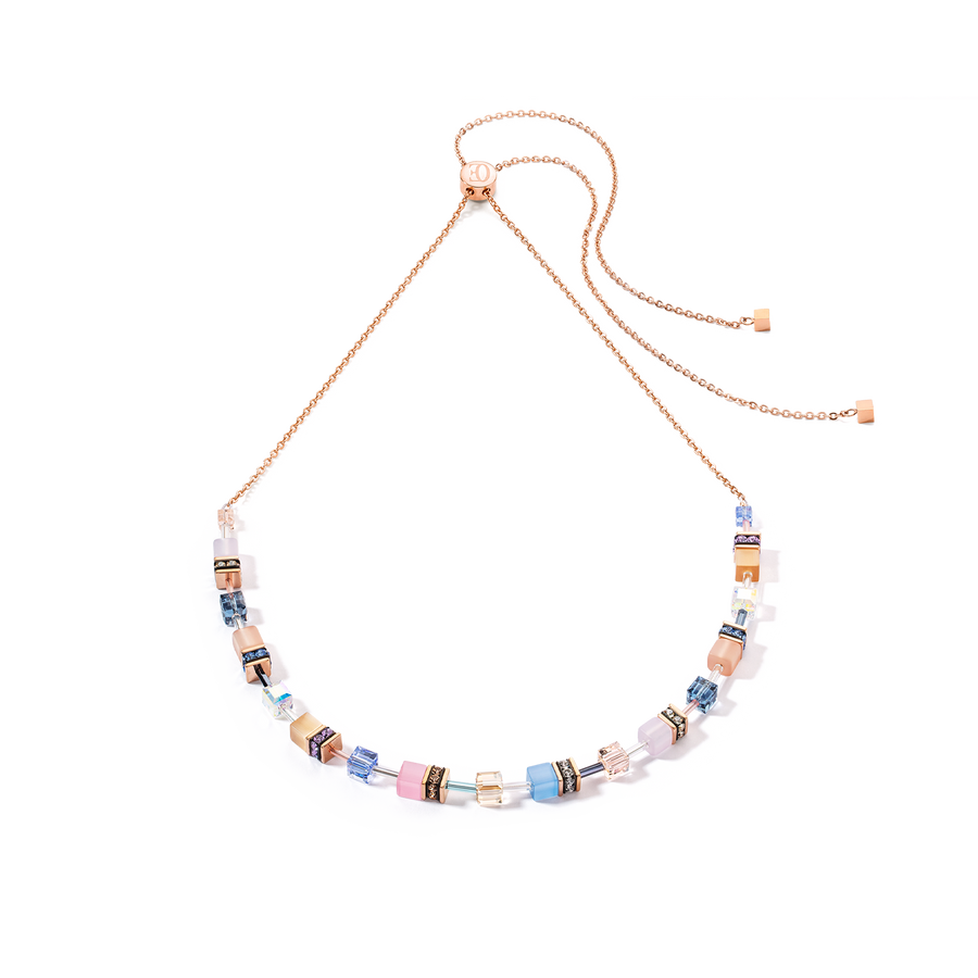 GeoCUBE® Iconic Chain necklace pale blue pink