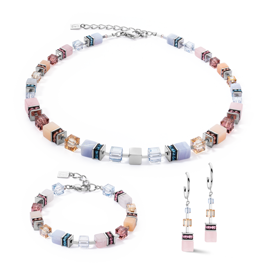 GeoCUBE® Precious Statement necklace silver-pastel