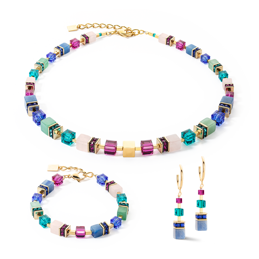 GeoCUBE® Precious Statement necklace gold-multicolour