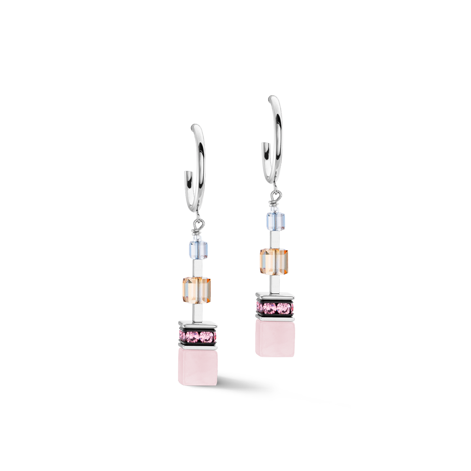 GeoCUBE® Precious Statement earrings silver-pastel