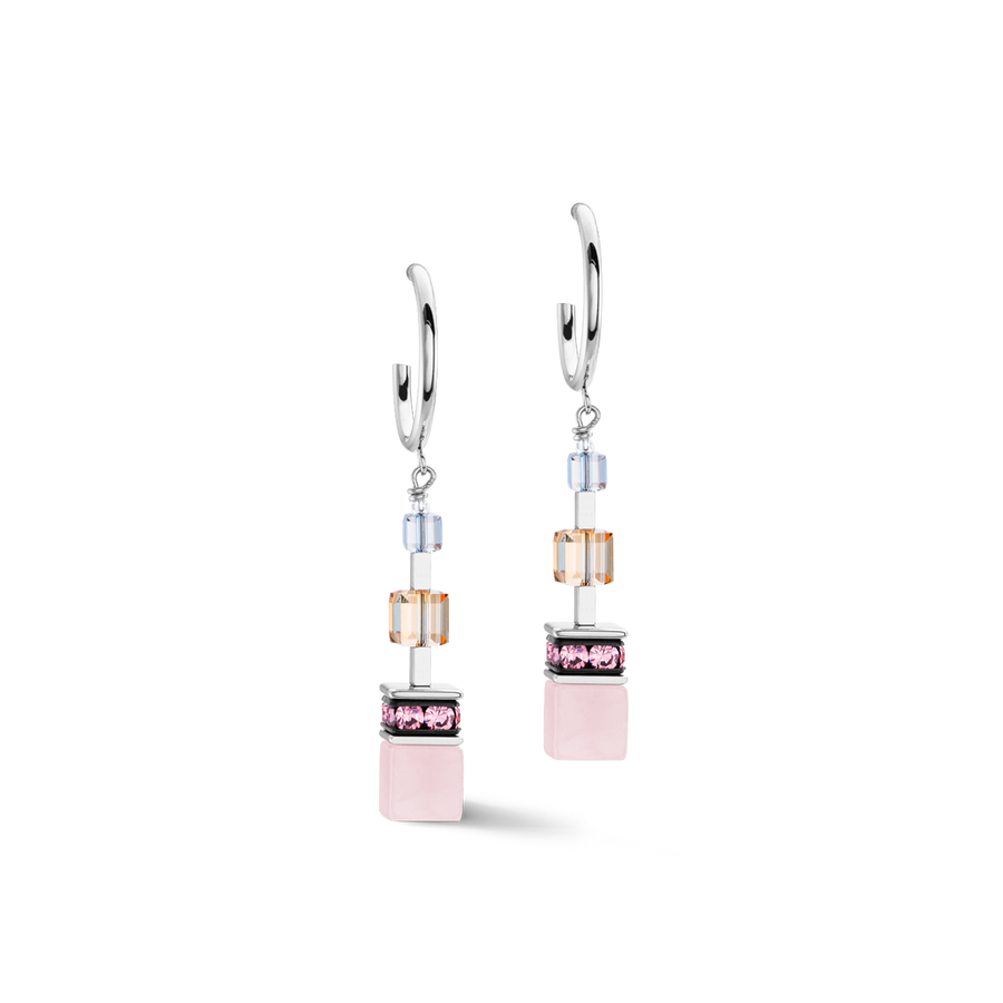 GeoCUBE® Precious Statement earrings silver-pastel