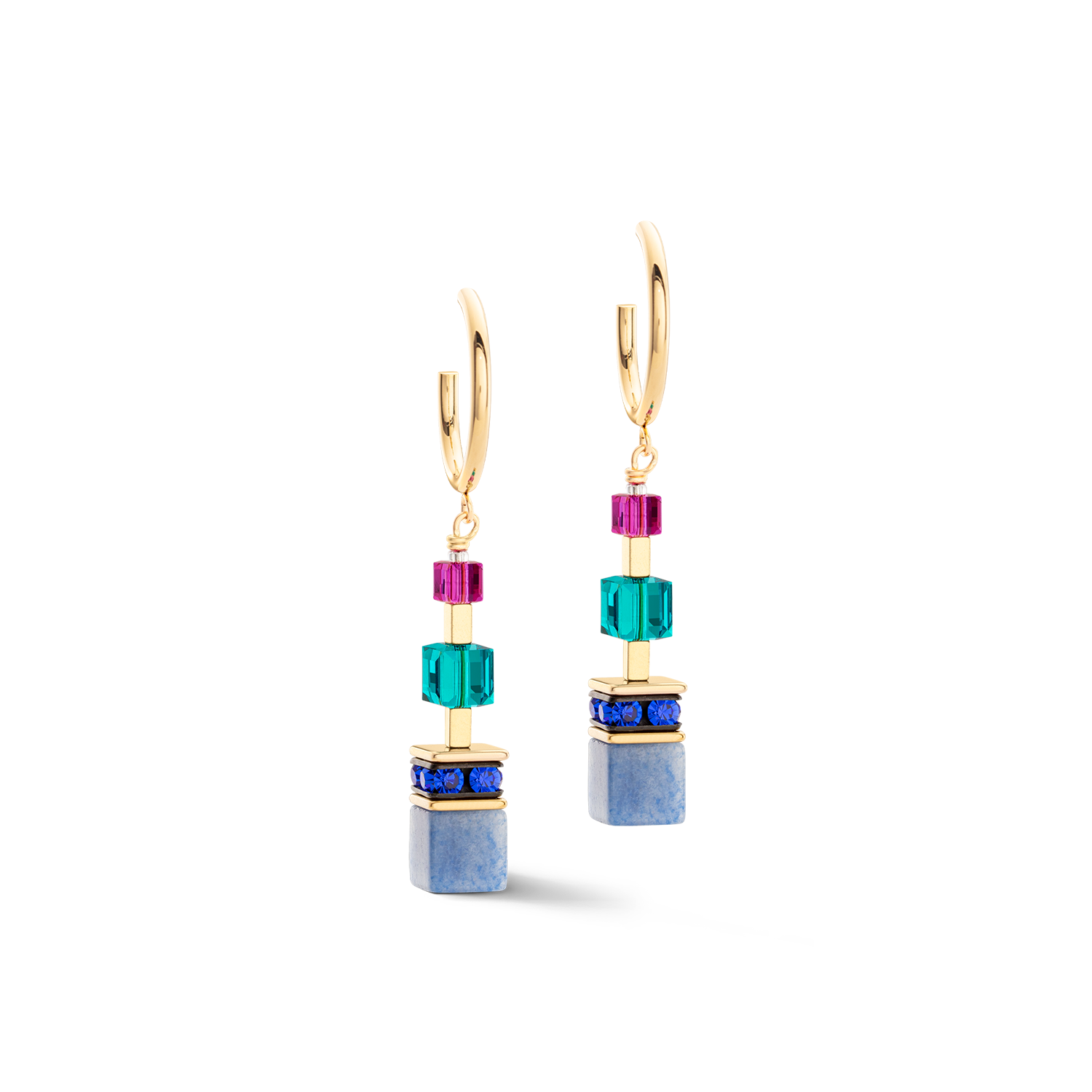 GeoCUBE® Precious Statement earrings gold-multicolour