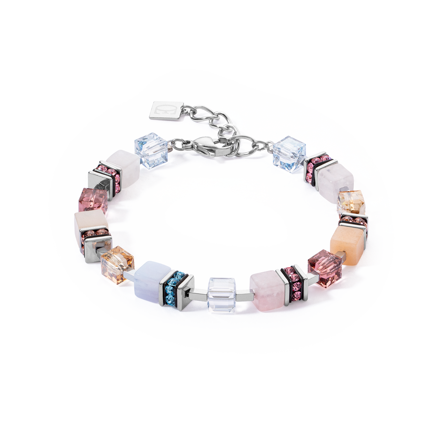 GeoCUBE® Precious Statement bracelet silver-pastel