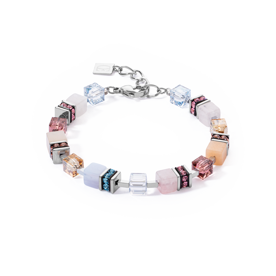 GeoCUBE® Precious Statement bracelet silver-pastel