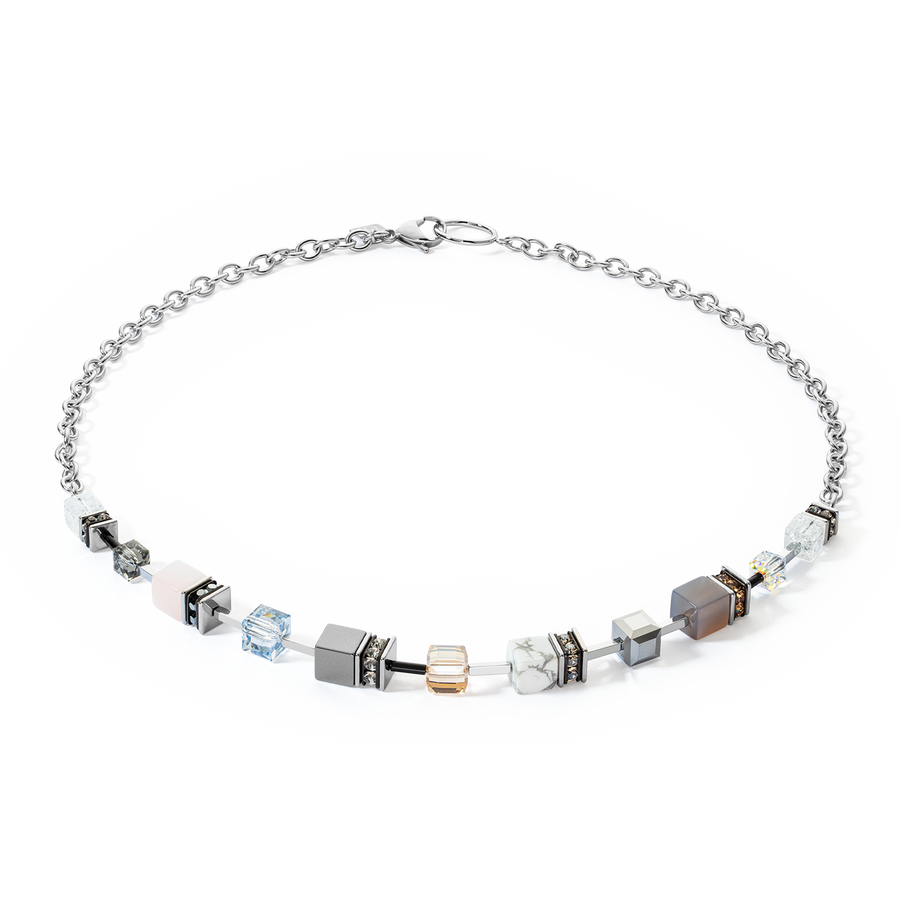 GeoCUBE® Iconic Precious Chain necklace grey-beige