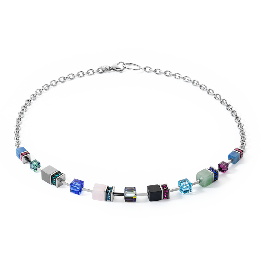 GeoCUBE® Iconic Precious Chain necklace silver-multicolour