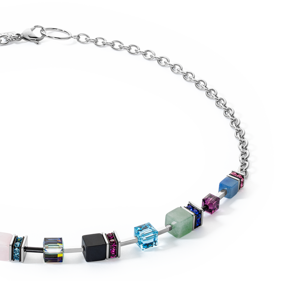 GeoCUBE® Iconic Precious Chain necklace silver-multicolour