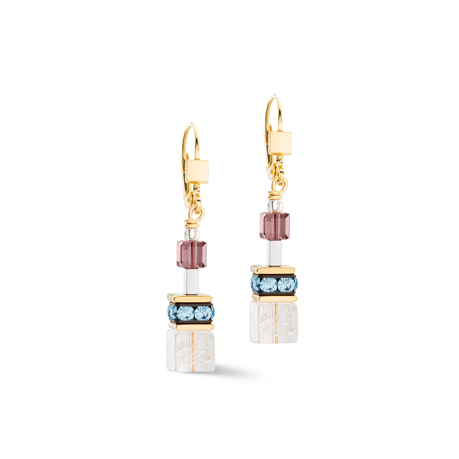 GeoCUBE® Iconic Precious Chain earrings gold-multicolour