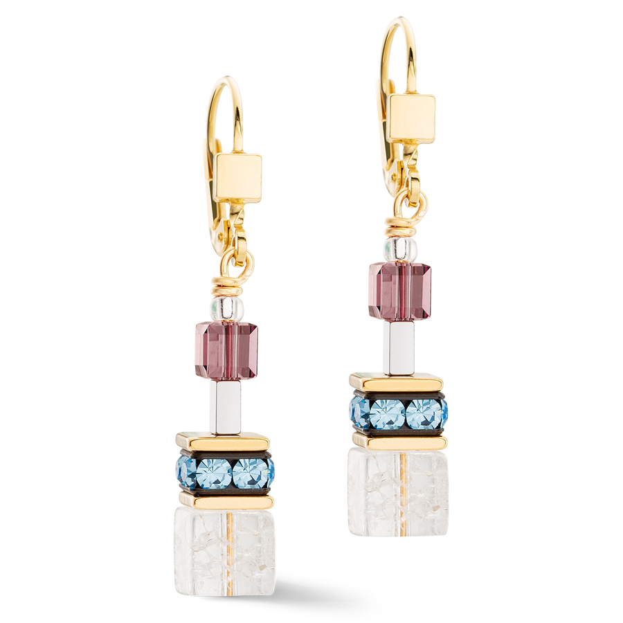 GeoCUBE® Iconic Precious Chain earrings gold-multicolour