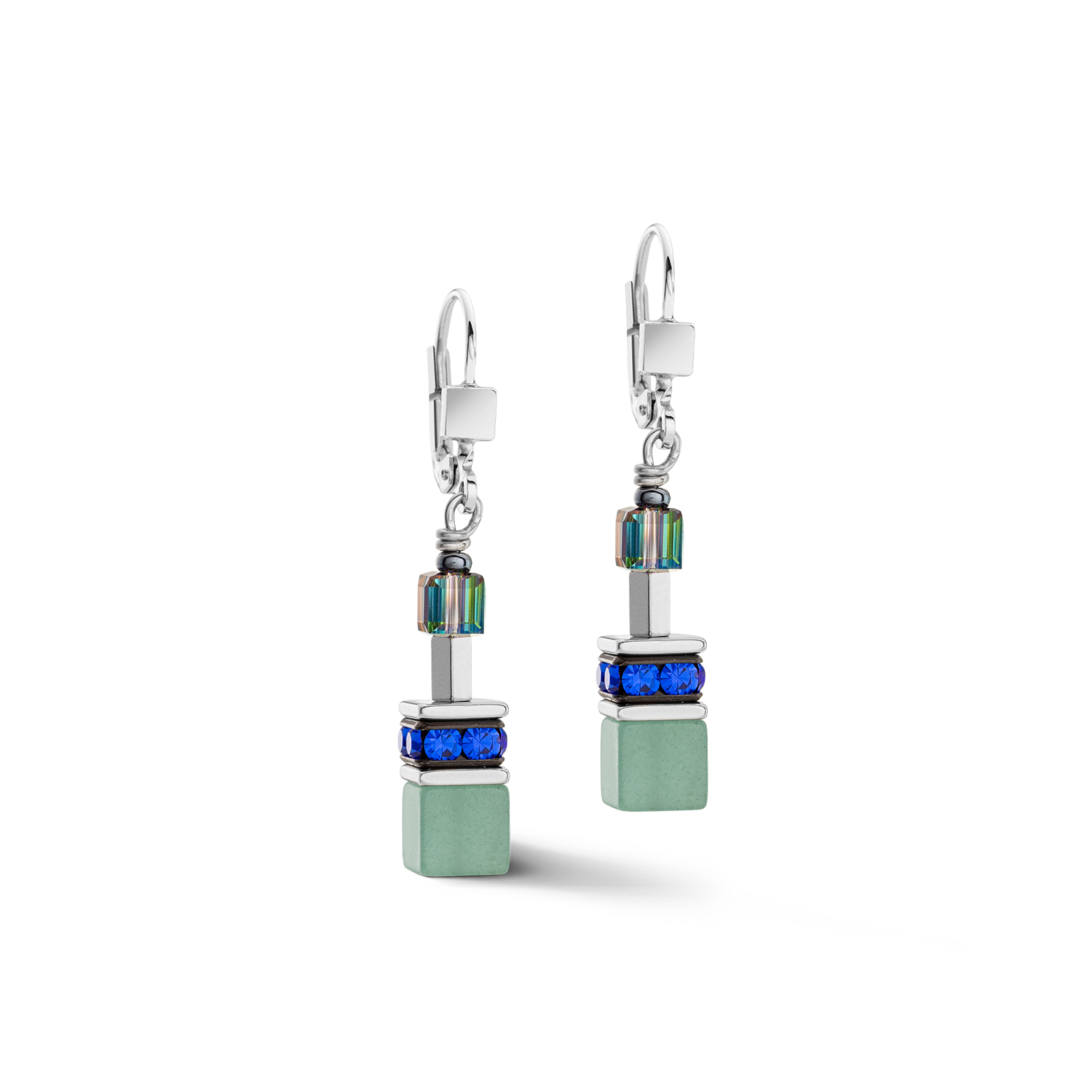 GeoCUBE® Iconic Precious Chain earrings silver-multicolour