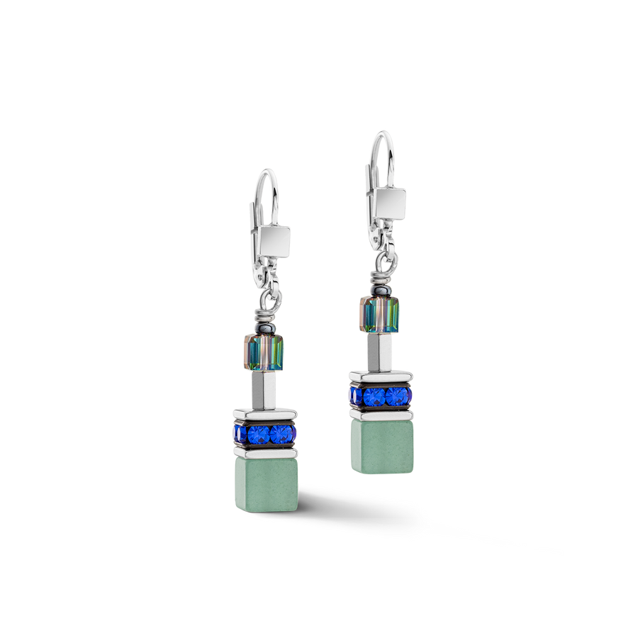 GeoCUBE® Iconic Precious Chain earrings silver-multicolour