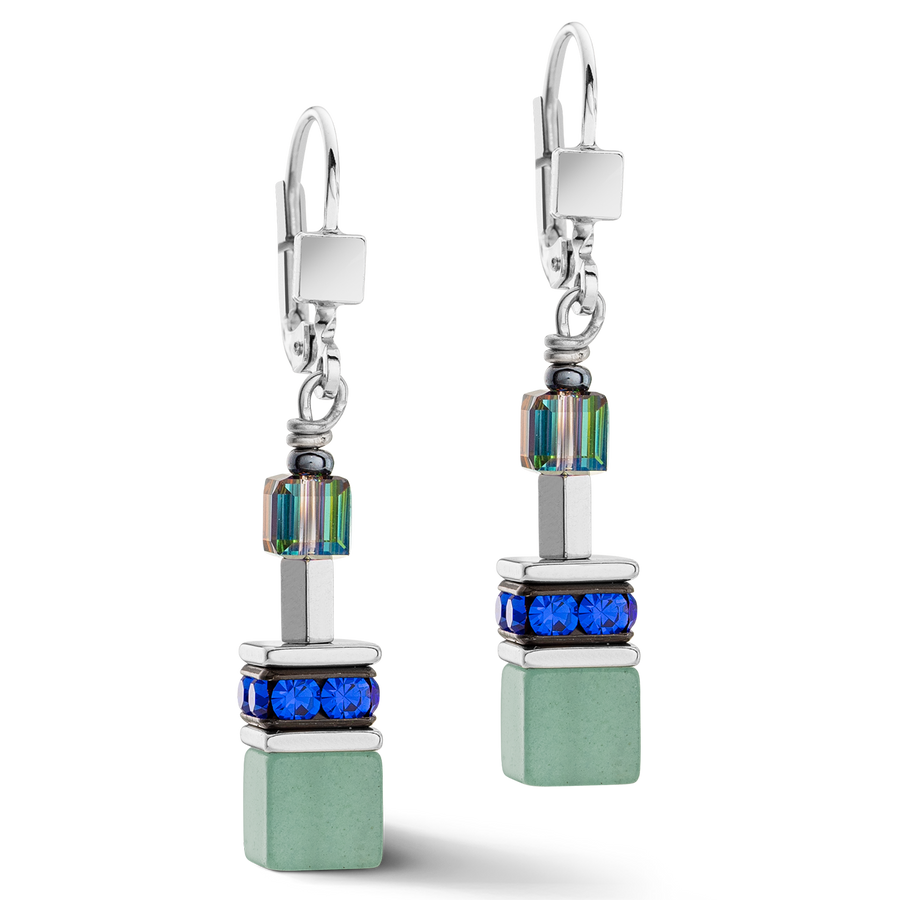 GeoCUBE® Iconic Precious Chain earrings silver-multicolour