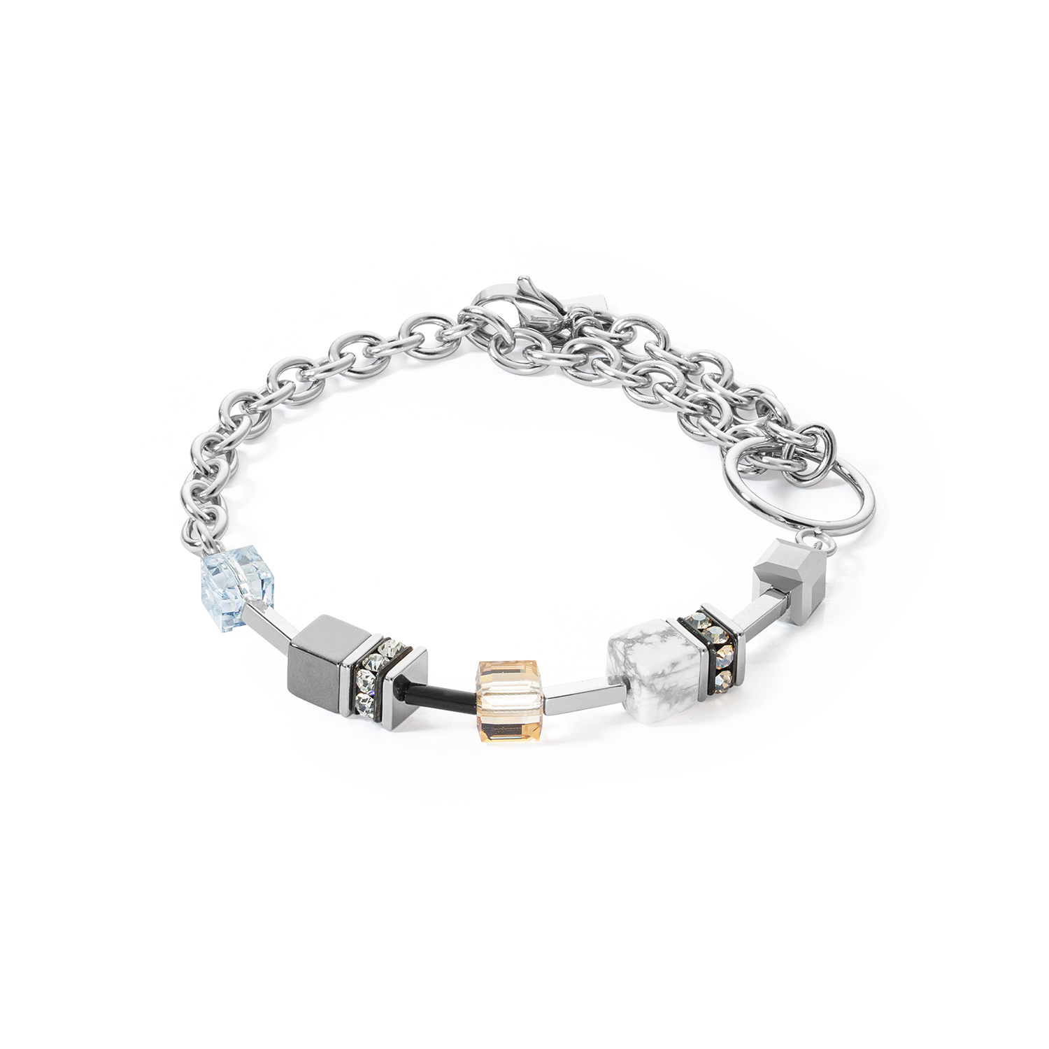 GeoCUBE® Iconic Precious Chain bracelet grey-beige