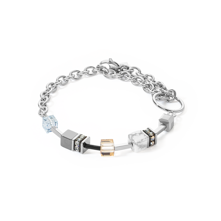 GeoCUBE® Iconic Precious Chain bracelet grey-beige