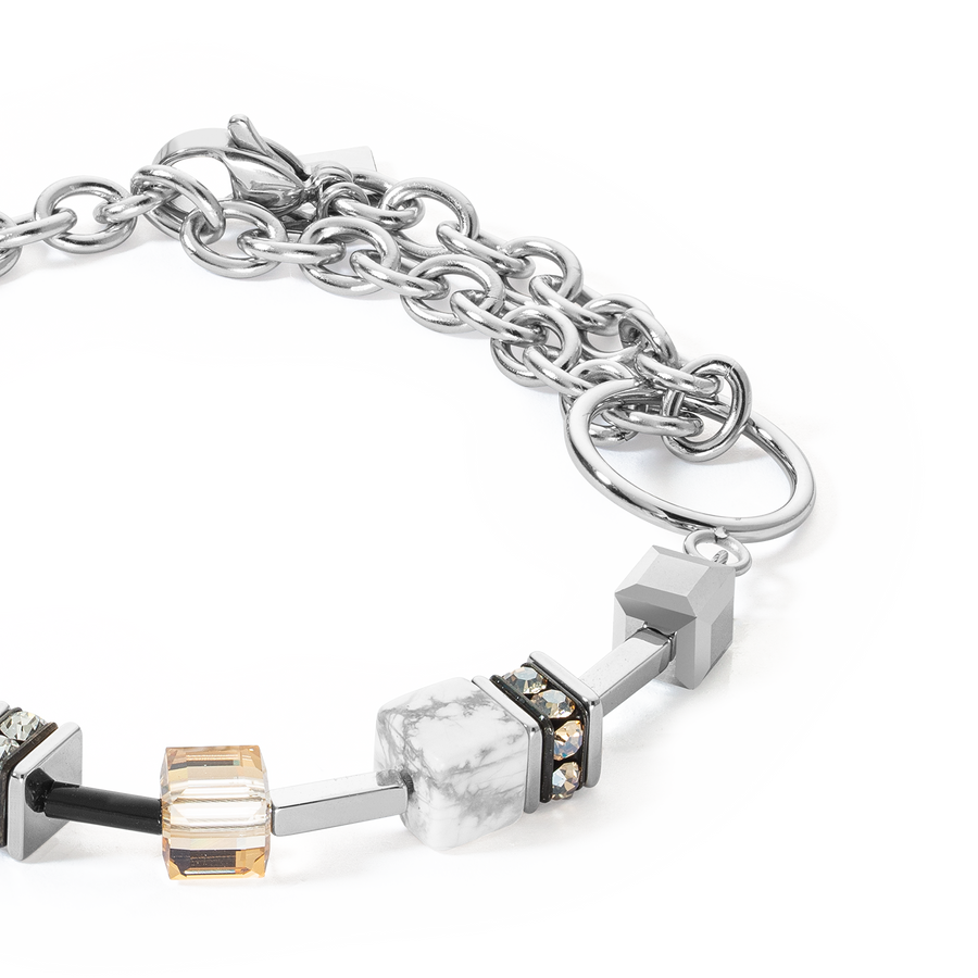 GeoCUBE® Iconic Precious Chain bracelet grey-beige