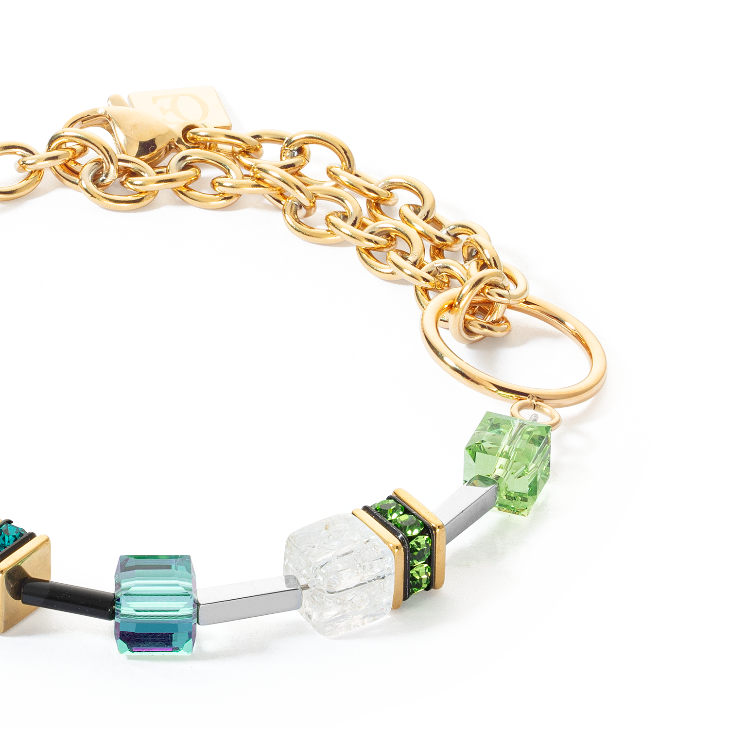 GeoCUBE® Iconic Precious Chain bracelet gold-multicolour