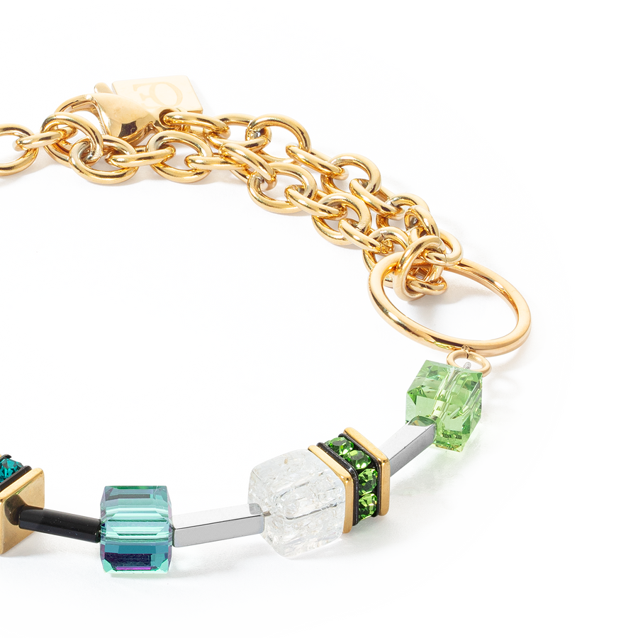 GeoCUBE® Iconic Precious Chain bracelet gold-multicolour