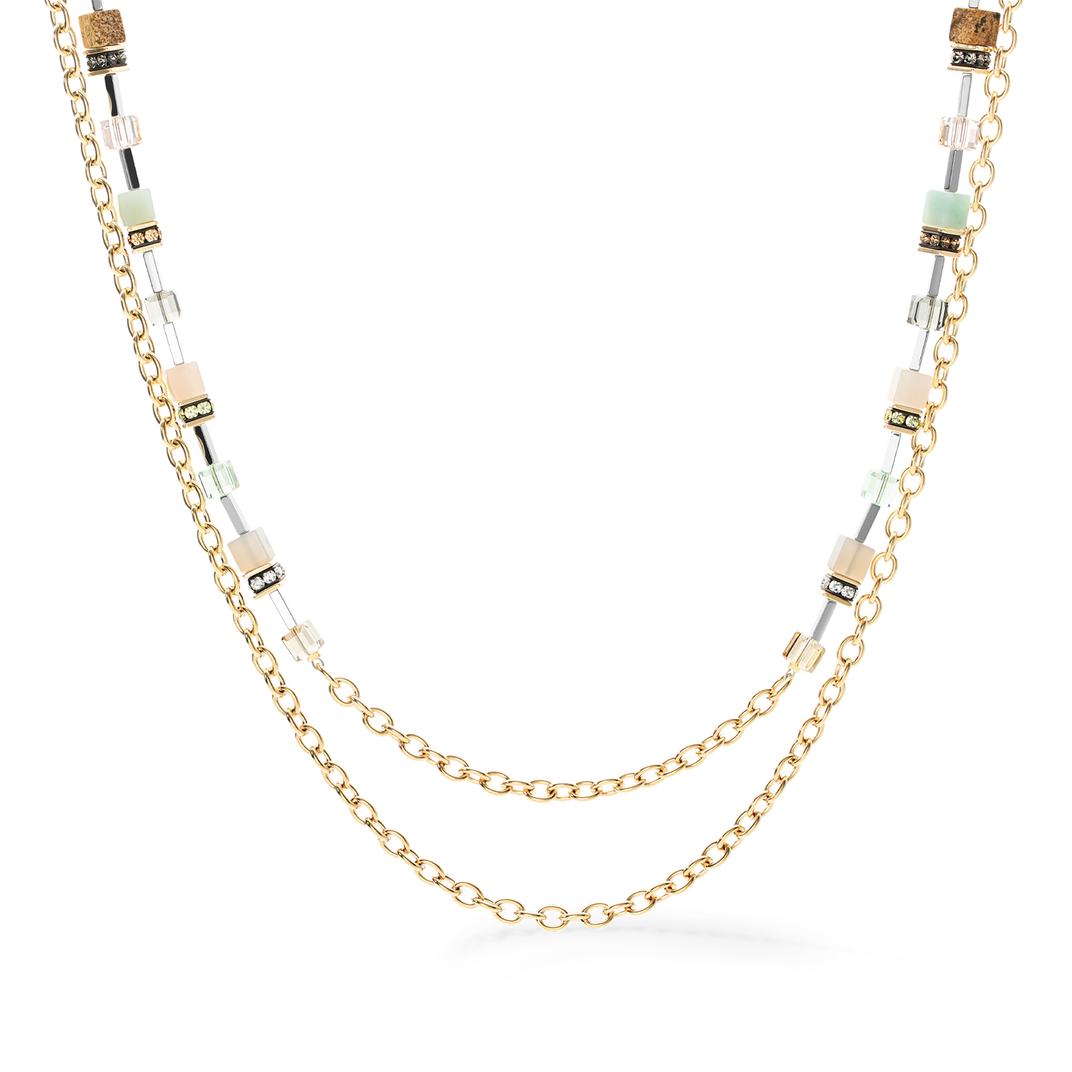 GeoCUBE® Iconic Boho necklace gold-multicolour