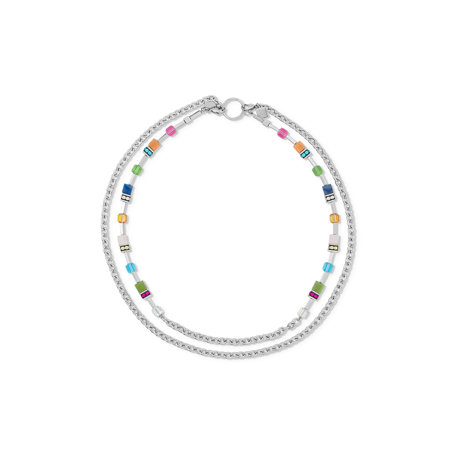 GeoCUBE® Iconic Boho necklace silver-multicolour