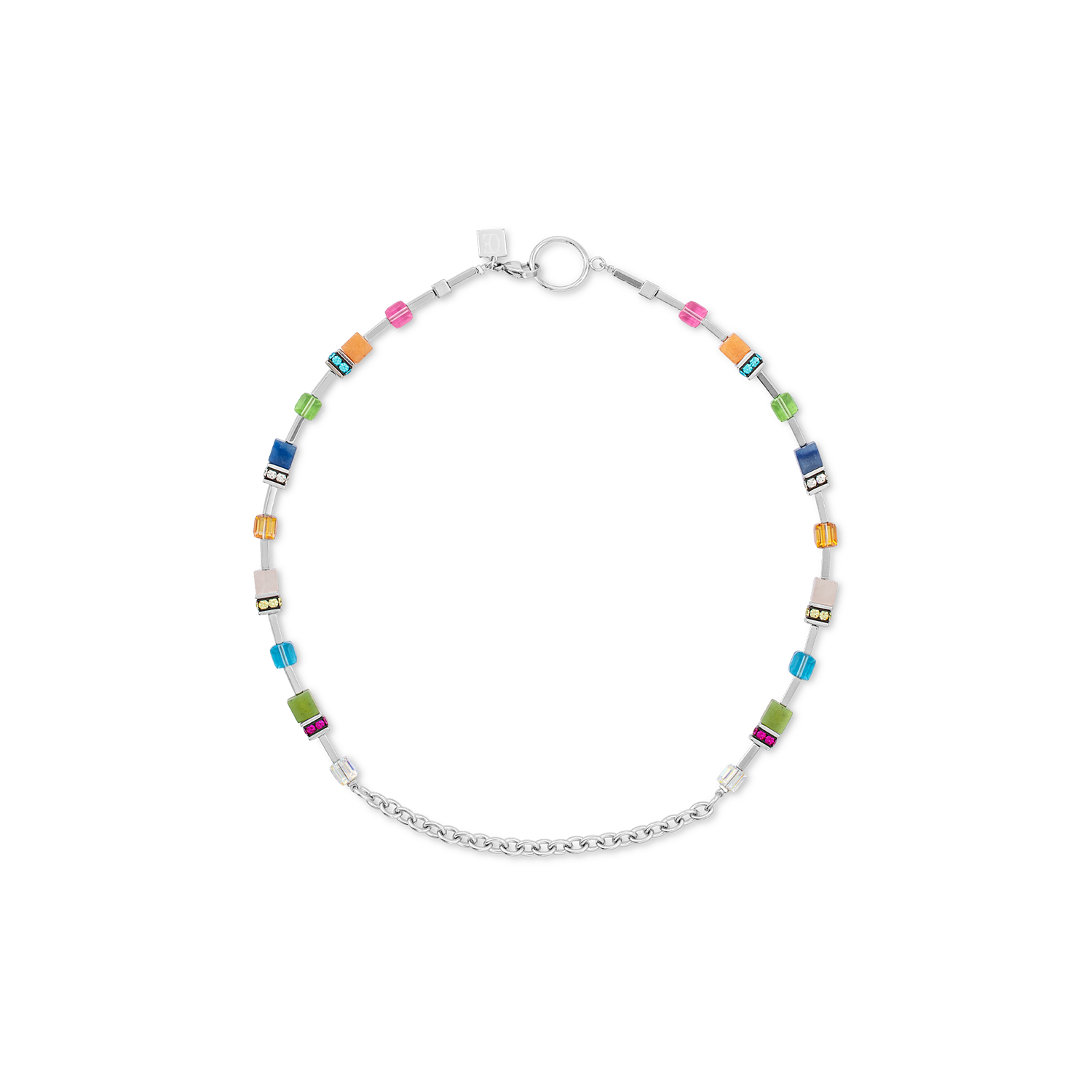 GeoCUBE® Iconic Boho necklace silver-multicolour