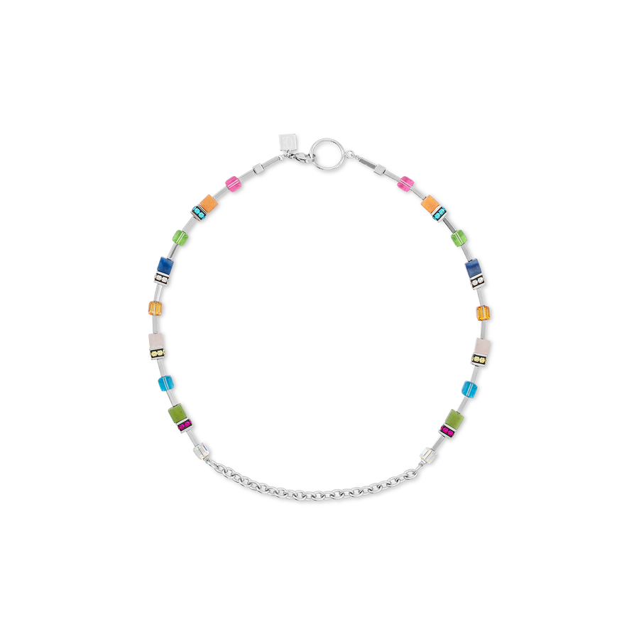 GeoCUBE® Iconic Boho necklace silver-multicolour