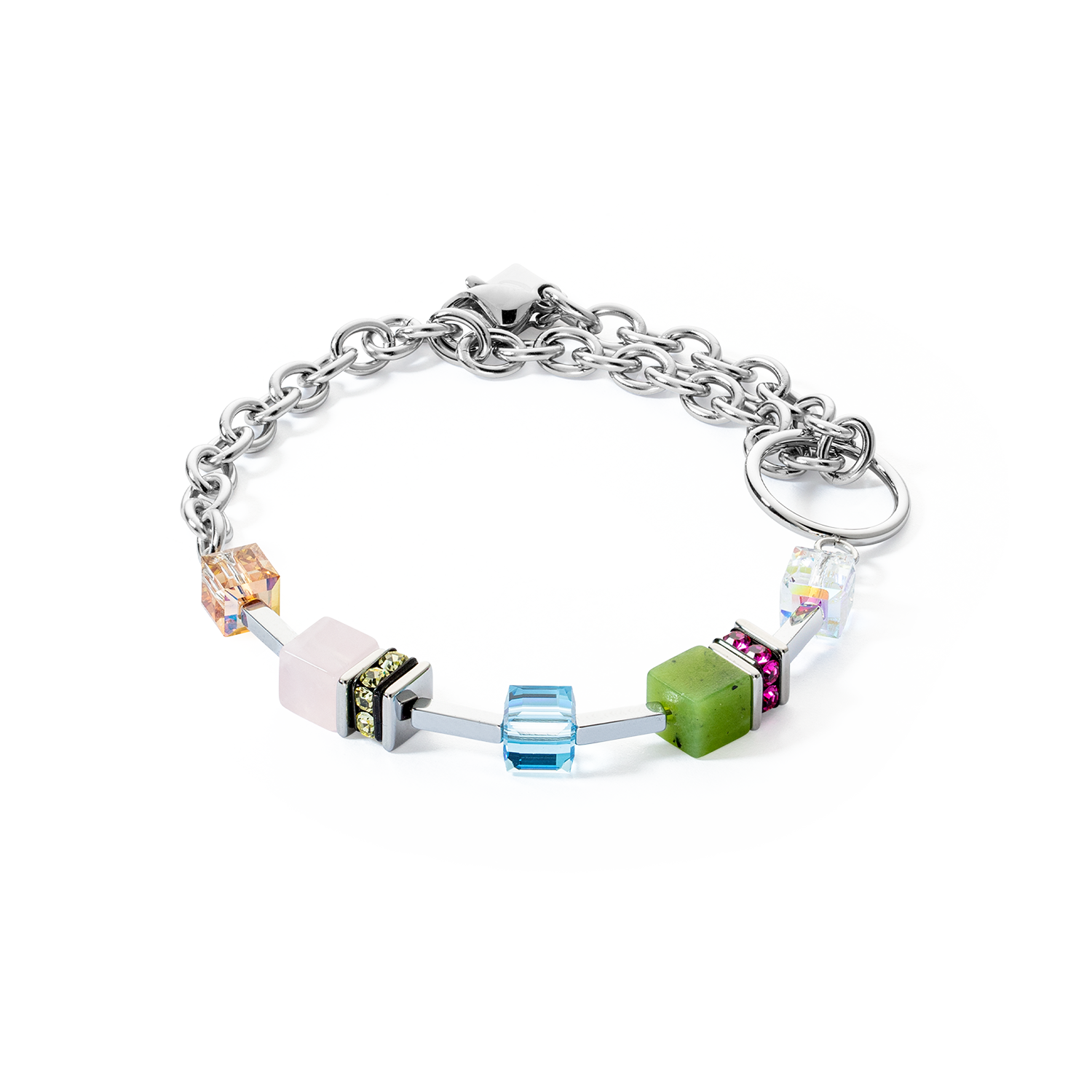 GeoCUBE® Iconic Boho bracelet silver-multicolour