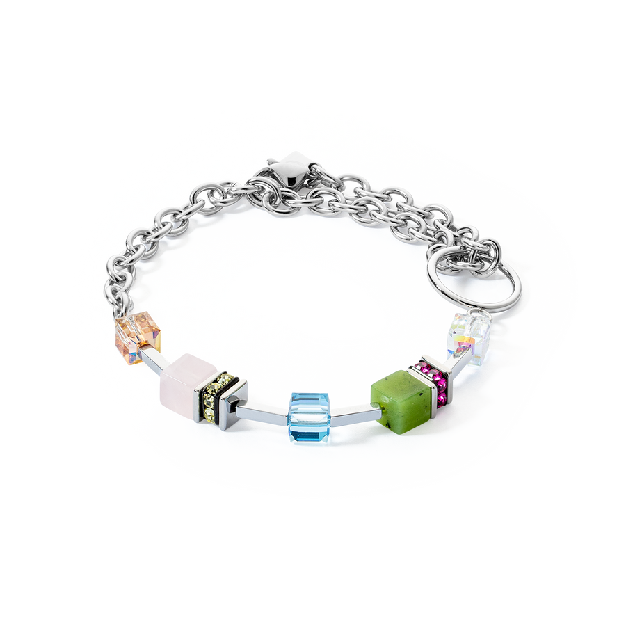 GeoCUBE® Iconic Boho bracelet silver-multicolour