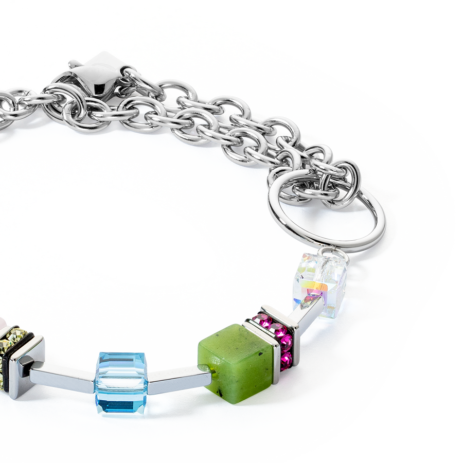 GeoCUBE® Iconic Boho bracelet silver-multicolour