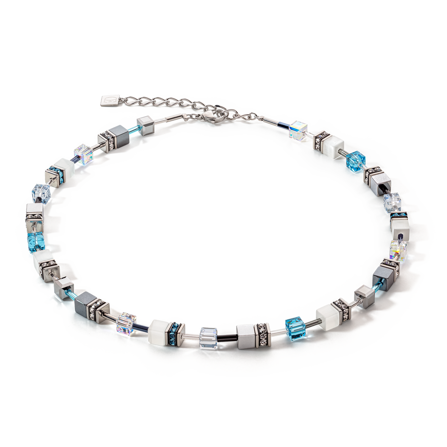 GeoCUBE® Iconic Monochrome necklace aqua