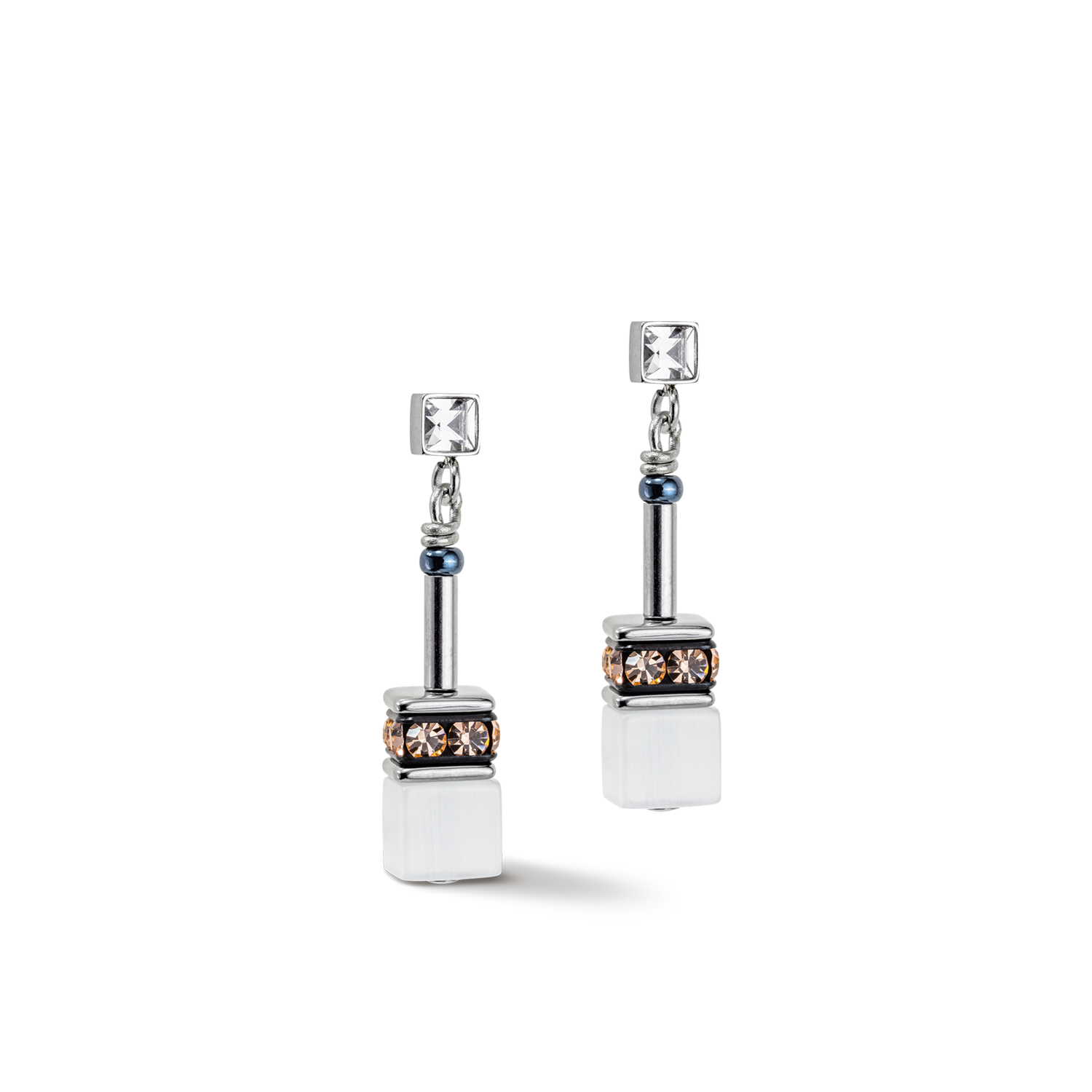 GeoCUBE® Iconic Monochrome earrings peach