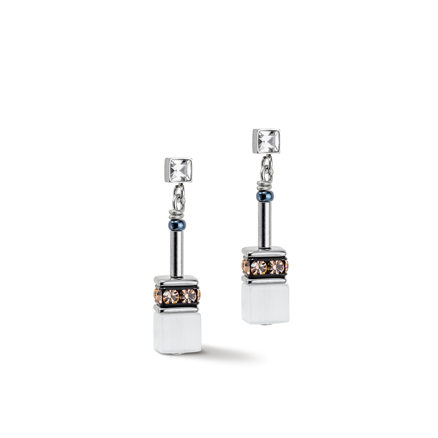 GeoCUBE® Iconic Monochrome earrings peach