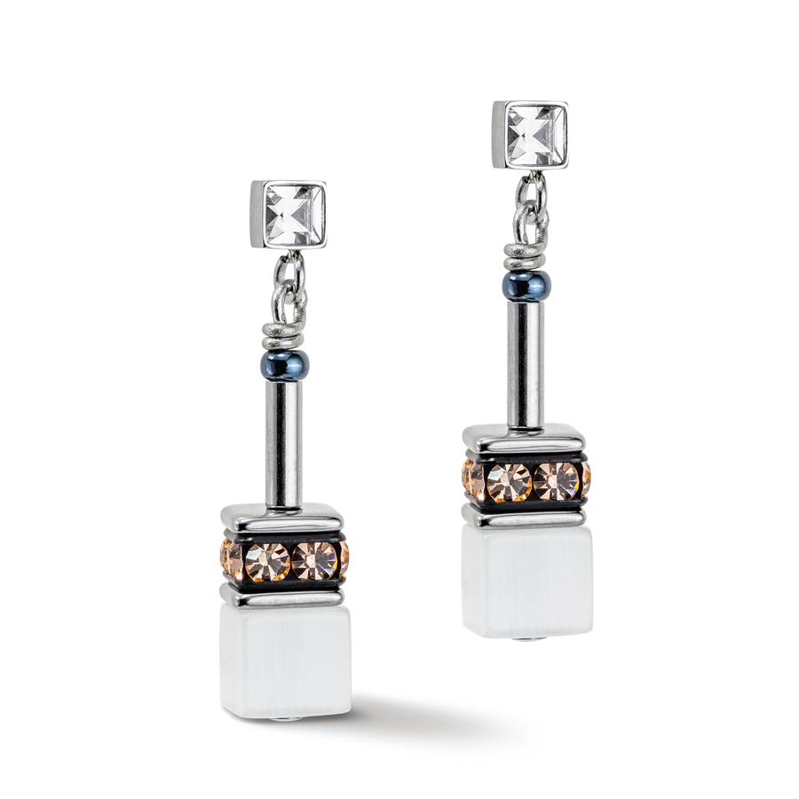 GeoCUBE® Iconic Monochrome earrings peach