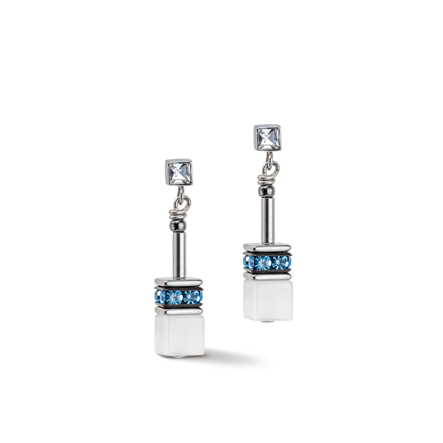 GeoCUBE® Iconic Monochrome earrings aqua