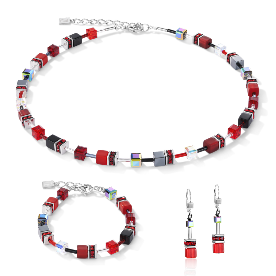 GeoCUBE® Necklace red-haematite