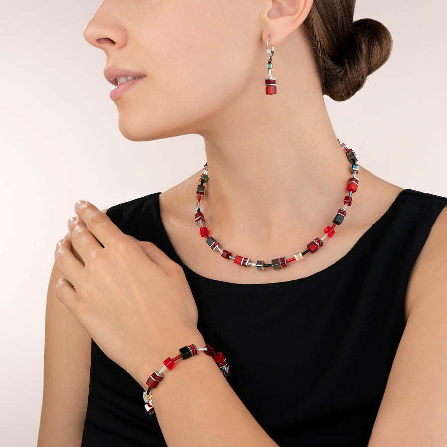 GeoCUBE® Necklace red-haematite