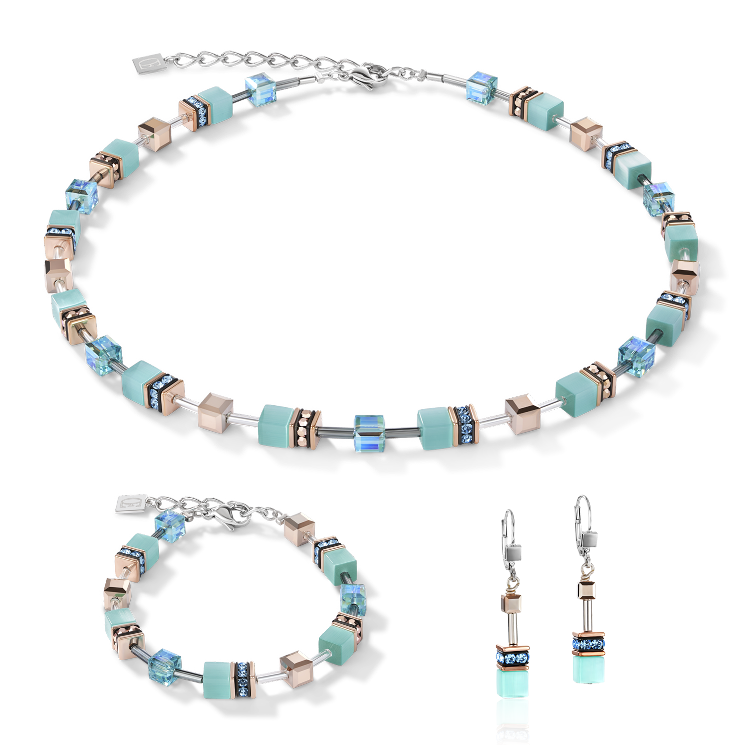 GeoCUBE® Necklace aqua