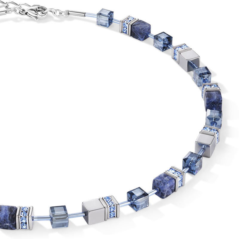 GeoCUBE® Necklace sodalite & haematite blue