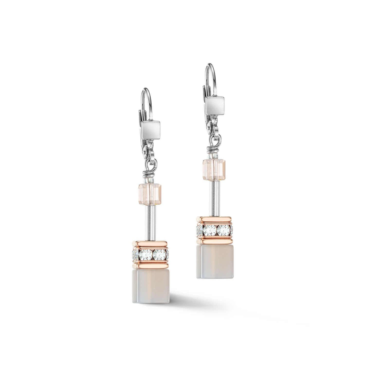 GeoCUBE® Iconic Precious earrings rose gold-peach