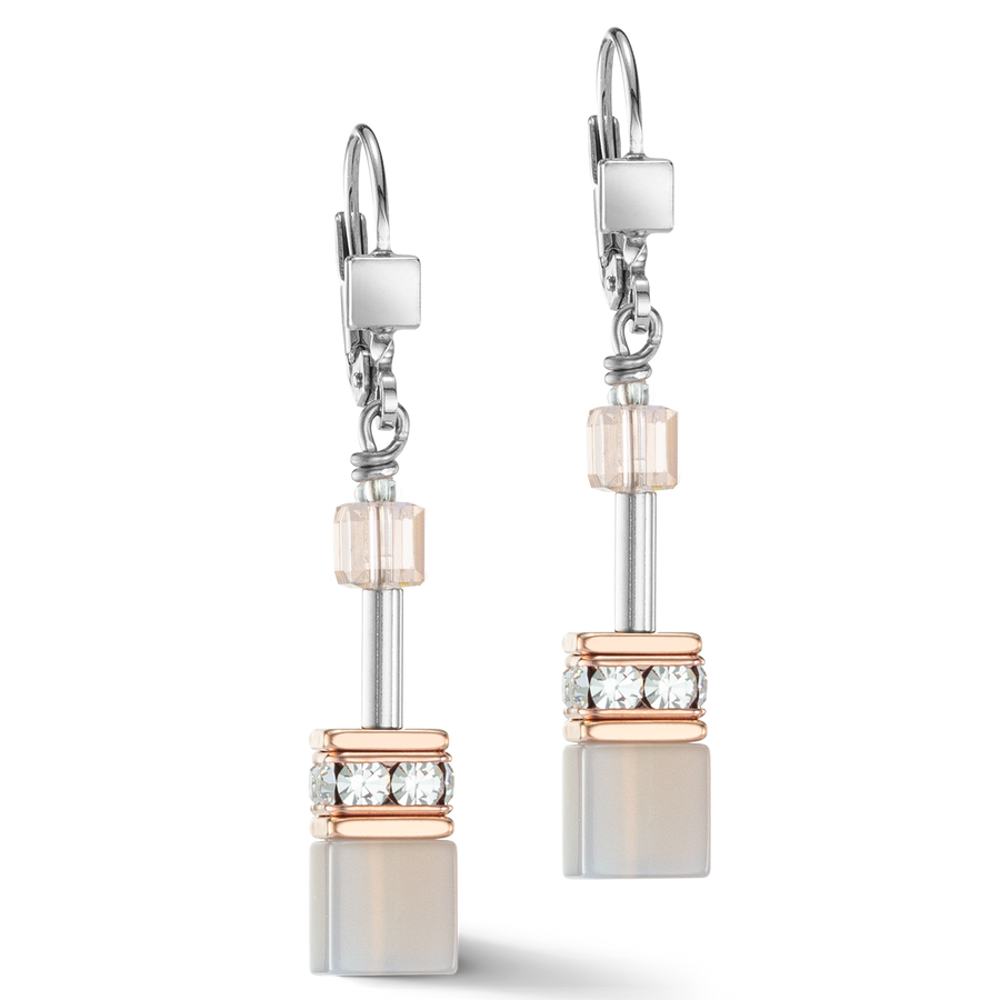 GeoCUBE® Iconic Precious earrings rose gold-peach