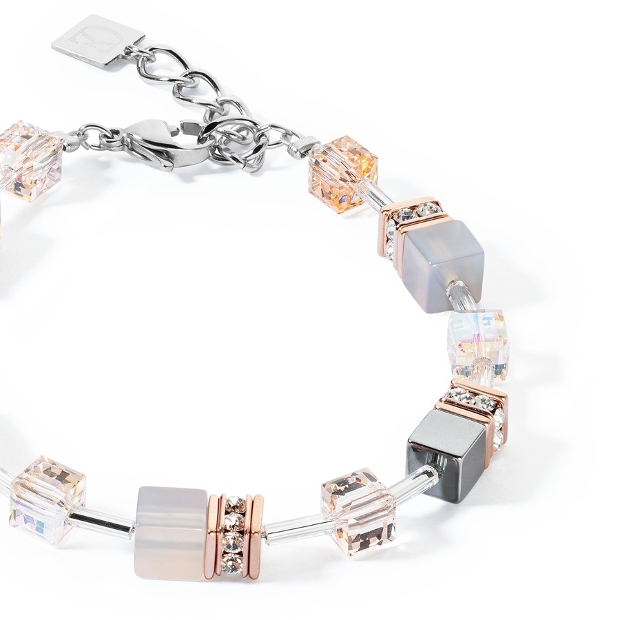 GeoCUBE® Iconic Precious bracelet rose gold-peach