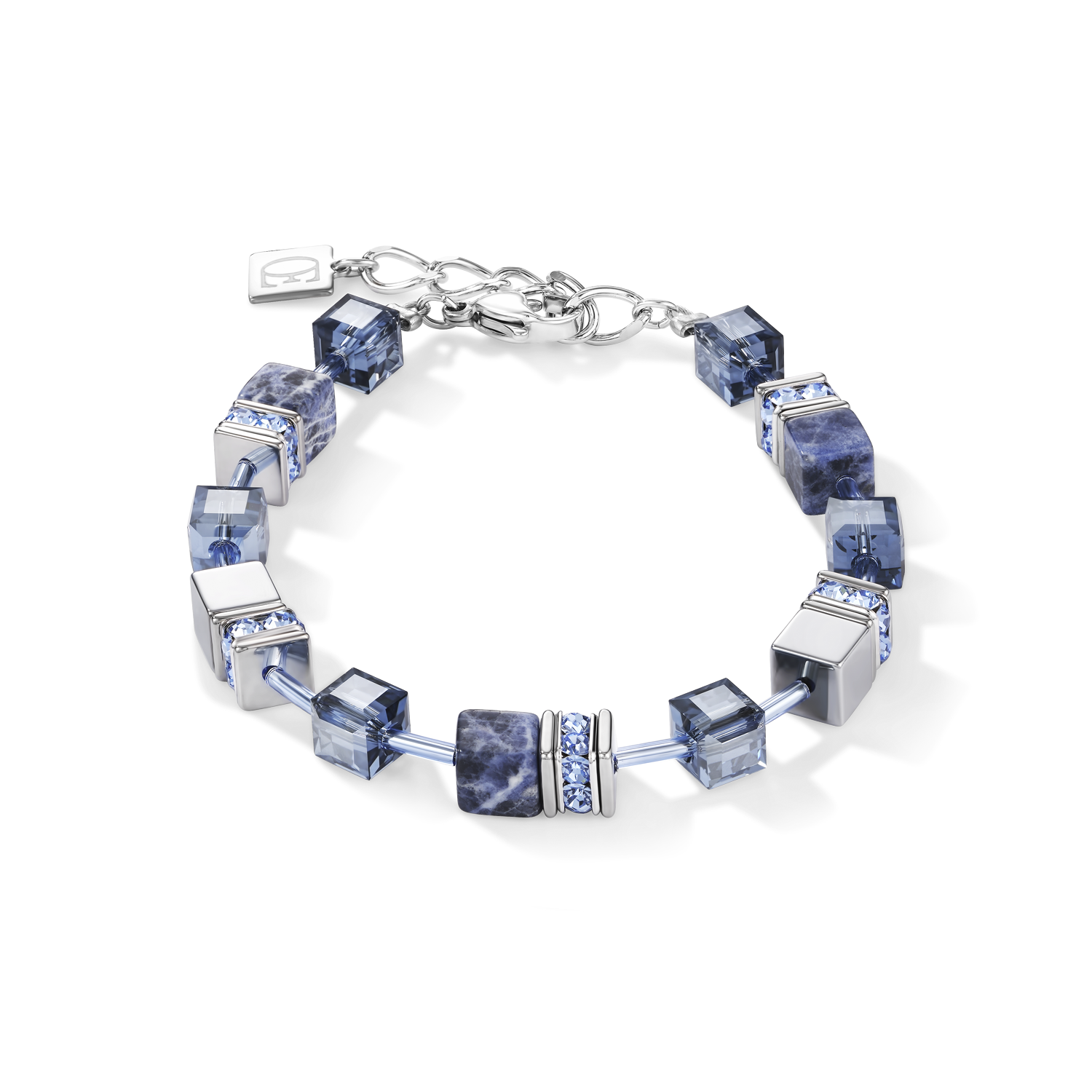 GeoCUBE® Bracelet  sodalite & haematite blue