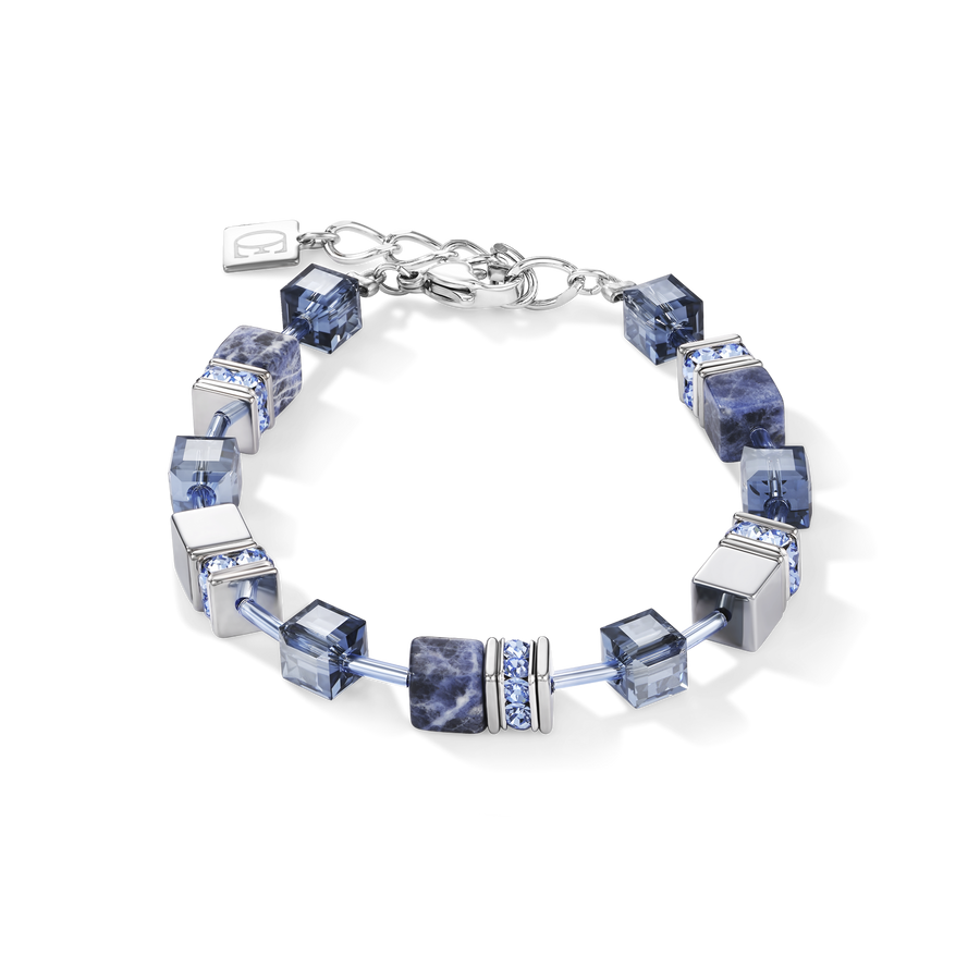 GeoCUBE® Bracelet  sodalite & haematite blue