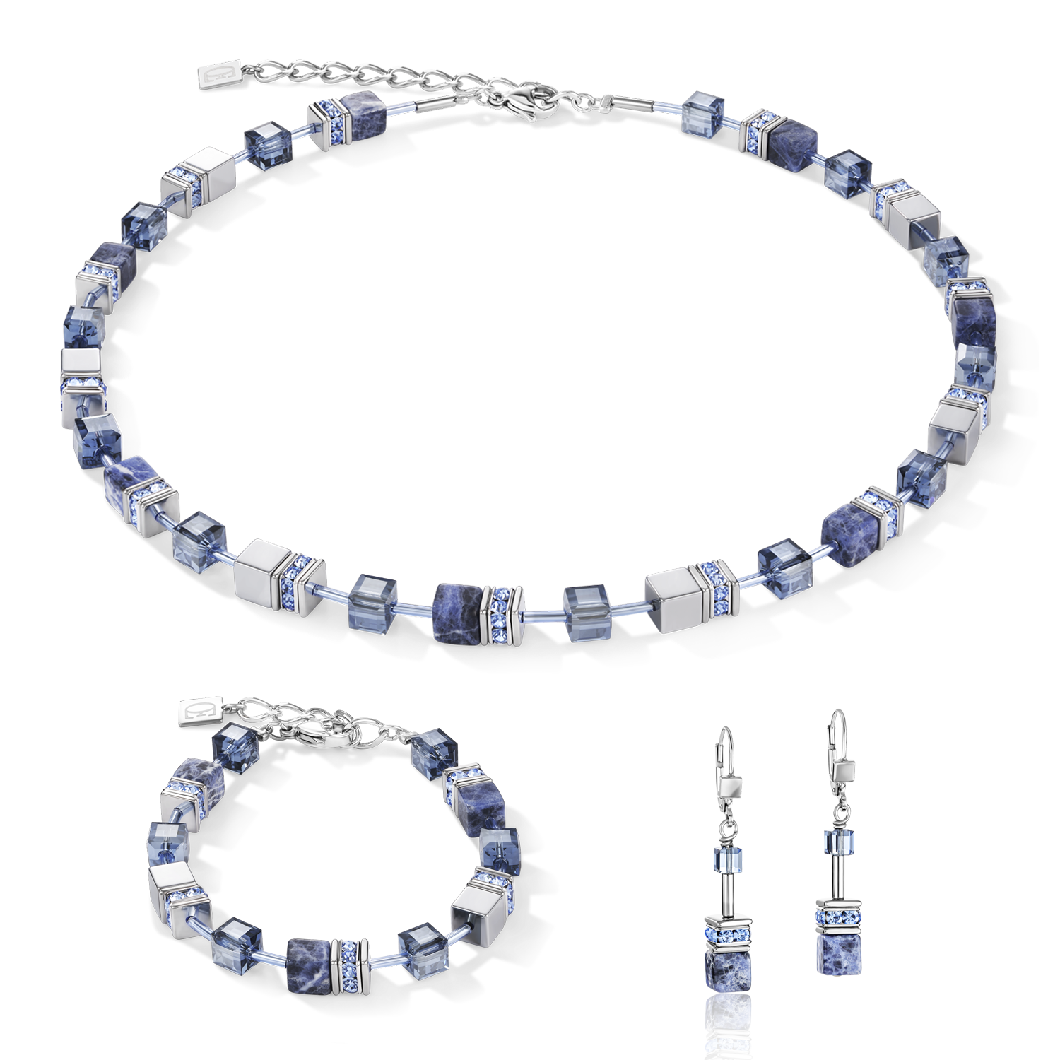 GeoCUBE® Bracelet  sodalite & haematite blue
